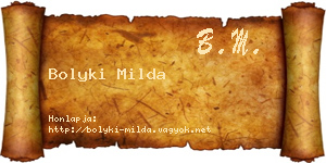 Bolyki Milda névjegykártya